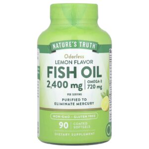 Natures Truth Óleo de Peixe Limão 90 Cápsulas Softgel Revestidas (1.200 mg por Cápsula Softgel)
