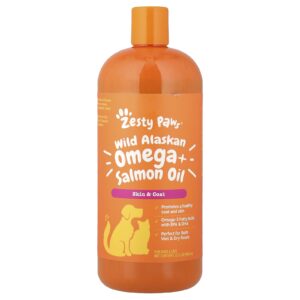 Zesty Paws Ômega do Alasca Selvagem + Óleo de Salmão Para Cães e Gatos Todas as Idades 946 ml (32 fl oz)