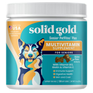 Solid Gold Suplemento Multivitamínico PetVites™ Para Cães Bacon 120 Cápsulas Mastigáveis 216 g (76 oz)