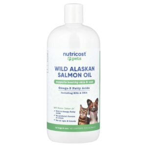Nutricost Animais de Estimação Óleo de Salmão Selvagem do Alasca Para Cães e Gatos Todas as Idades 946 ml (32 fl oz)