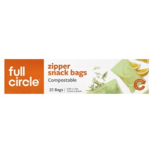 Full Circle Sacos com Zíper para Lanche Compostável 25 Sacos