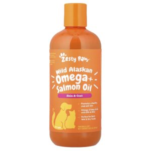 Zesty Paws Ômega do Alasca Selvagem + Óleo de Salmão Para Cães e Gatos Todas as Idades 473 ml (16 fl oz)