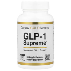 California Gold Nutrition GLP-1 Supreme™ com Akkermansia Berberina Quercetina e Curcumina 60 Cápsulas Vegetais
