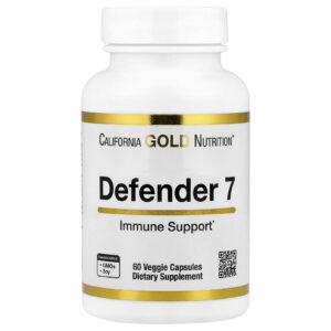 California Gold Nutrition Defender 7 com as Vitaminas A C D3 e B6 Zinco Selênio e Betaglucano 60 Cápsulas Vegetais