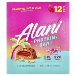 Alani Nu Barra de Proteína Manteiga de Amendoim e Geleia 12 Barras 52 g (183 oz) Cada