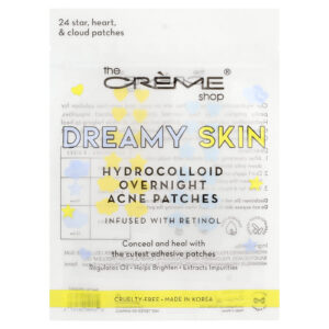 The Creme Shop Dreamy Skin Adesivos Noturnos para Acne Hidrocoloide Estrela Coração e Nuvem 24 Adesivos