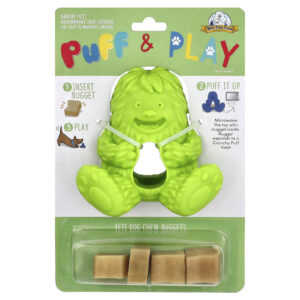 Yeti Dog Chew Puff & Play Dispensador de Guloseima Yeti Dog Chew Nuggets Verde 4 Nuggets 1 Dispensador