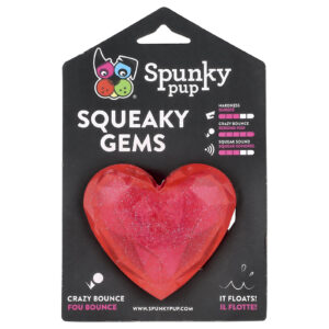 Spunky Pup Squeaky Gems Coração 1 Brinquedo