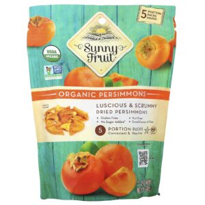 Sunny Fruit Caquis Orgânicos Desidratados Embalagens com 5 Porções 20 g (07 oz) Cada