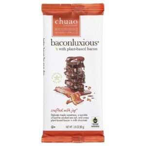 Chuao Chocolatier Barra de Chocolate ao Leite Baconluxous® com Bacon à Base de Plantas 80 g (28 oz)