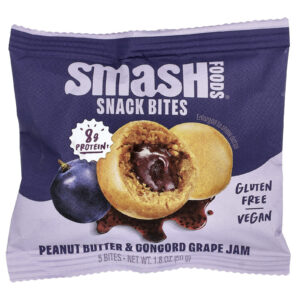 Smash Foods Snack Bites Manteiga de Amendoim e Geleia de Uva da Concórdia 5 Bites 50 g (18 oz)