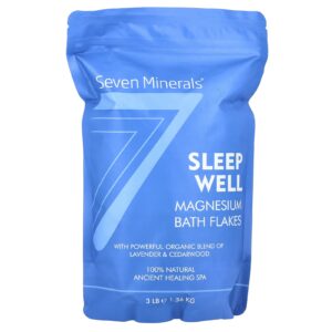 Seven Minerals Sleep Well Flocos de Banho de Magnésio Lavanda e Cedro 136 kg (3 lb)