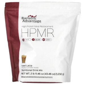 Bariatric Advantage HPMR Substituto de Refeições com Alto Teor de Proteína Latte Gelado 1.232 g (2 lb 1146 oz)