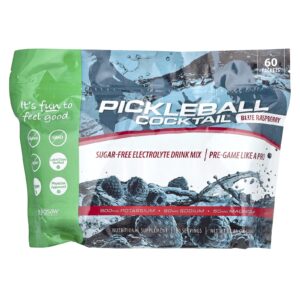 Jigsaw Health Pickleball Cocktail® Mistura para Bebida de Eletrólitos sem Açúcar Framboesa Azul 60 Pacotes 56 g Cada