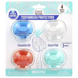 GuruNanda Toothbrush Protectors 4 Brush Pods