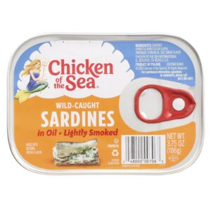 Chicken of the Sea Sardinhas Selvagens em Óleo Levemente Defumado 106 g (375 oz)