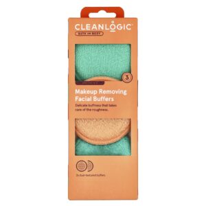 Cleanlogic Bath and Body Tamponadores Faciais para Remoção de Maquiagem 3 Tamponadores de Textura Dupla