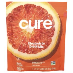 Cure Hydration Mistura para Bebida de Eletrólitos Laranja Sanguínea 14 Embalagens 77 g (027 oz) Cada