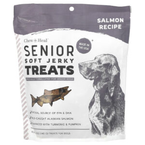 Chew + Heal Senior Soft Jerky Treats Para Cães Salmão 340 g (12 oz)