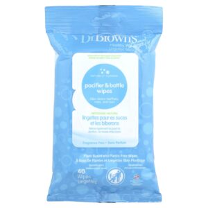 Dr. Browns Lenços para Chupeta e Mamadeira Sem Perfume 40 Unidades