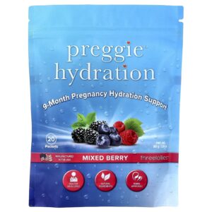 Preggie Hidratação Frutos Silvestres Mistos 20 Embalagens 4 g (014 oz) Cada
