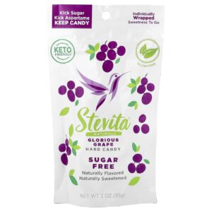 Stevita Naturals Naturals Doces Duras sem Açúcar Uva Gloriosa 85 g (3 oz)
