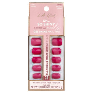 L.A. Girl Oh So Shiny Artificial Nails Gel Brilhante para Unhas GNT152 Wildest Dream Kit com 25 Unidades