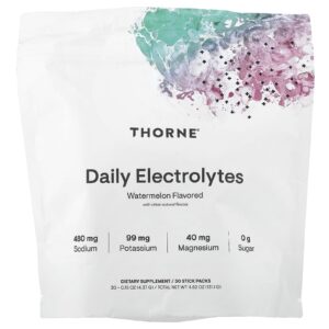 Thorne Eletrólitos Diários Melancia 30 Embalagens 437 g (015 oz) Cada