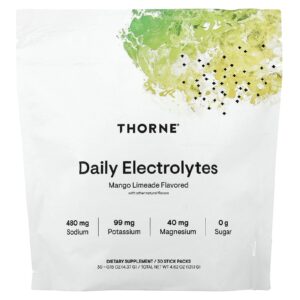 Thorne Eletrólitos Diários Limonada de Manga 30 Embalagens 437 g (015 oz) Cada