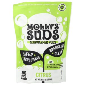 Mollys Suds Sachês para Lava-Louças Cítricos 60 Sachês 084 kg (2963 oz)