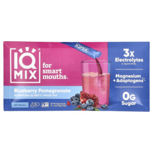 IQBAR IQMIX® Mistura de Hidratação + Clareza + Humor Romã de Mirtilo 20 Bastões 8 g (028 oz) Cada