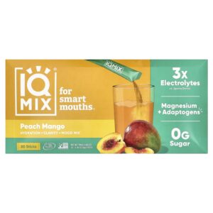 IQBAR IQMIX® Mistura de Hidratação + Clareza + Humor Pêssego e Manga 20 Bastões 8 g (028 oz) Cada