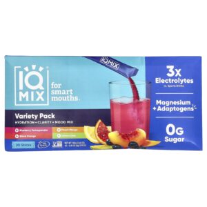 IQBAR IQMIX® Mistura de Hidratação + Clareza + Humor Embalagem Variada 20 Bastões 8 g (028 oz) Cada