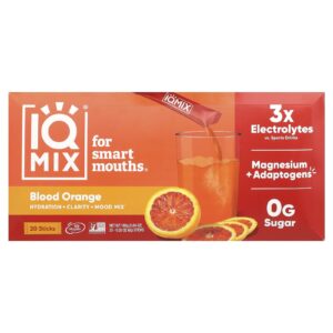 IQBAR IQMIX® Mistura de Hidratação + Clareza + Humor Laranja Sanguínea 20 Bastões 8 g (028 oz) Cada