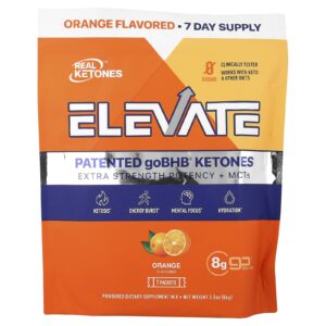 Real Ketones Elevate Laranja 7 Embalagens 123 g (043 oz) Cada