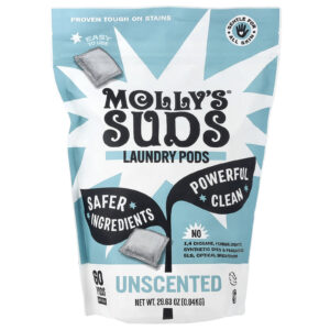 Mollys Suds Sachês para Lavadoura de Roupas Sem Perfume 60 Sachês 084 kg (2963 oz)