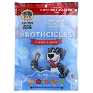Brutus Bone Broth Brotos Para Cães Adultos Peru 6 Tubos 59 ml (2 fl oz) Cada