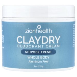 Zion Health Creme Desodorante ClayDry Shower Fresh 113 g (4 oz)