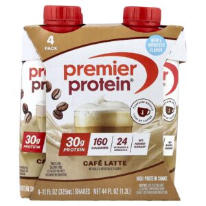 Premier Protein Shake com Alto Teor de Proteína Café Latte 4 Shakes 325 ml (11 fl oz) Cada