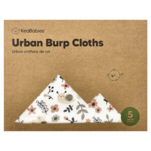 KeaBabies Urban Burp Cloths Pacote com 5 Unidades