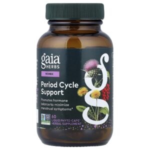 Gaia Herbs Mulheres Auxílio ao Ciclo Menstrual 60 Phyto-Caps® Líquidas