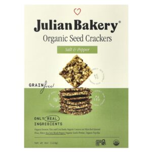 Julian Bakery Biscoitos de Semente Orgânicos Sal e Pimenta 113 g (4 oz)