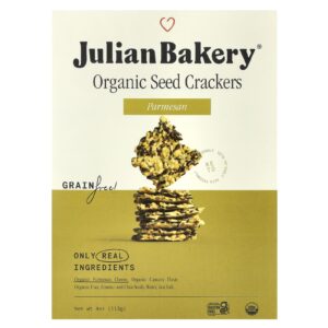 Julian Bakery Biscoitos de Semente Orgânicos Parmesão 113 g (4 oz)