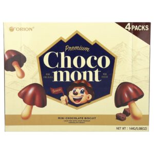 Orion Choco Mont Premium Minibiscoito de Chocolate 4 Pacotes 30 g Cada