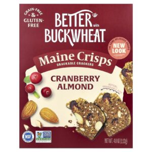Better with Buckwheat Biscoitos Maine Crisps Amêndoa e Cranberry 113 g (4 oz)