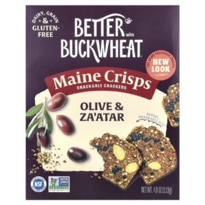 Better with Buckwheat Biscoitos Maine Crisps Oliva e Zaatar 113 g (4 oz)