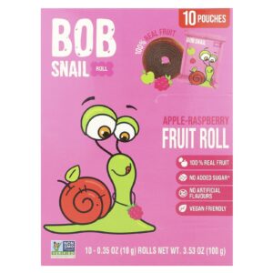 Bob Snail Rolos de Frutas Maçã-Framboesa 10 Sachês 10 g (035 oz) Cada
