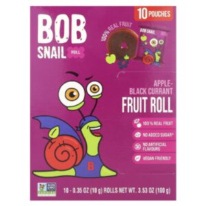 Bob Snail Rolos de Frutas Maçã-Groselha Negra 10 Sachês 10 g (035 oz) Cada