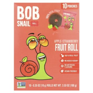 Bob Snail Rolos de Frutas Maça-Morango 10 Sachês 10 g (035 oz) Cada