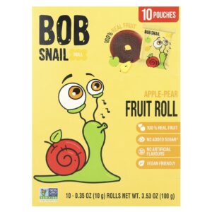Bob Snail Rolos de Frutas Maçã-Pera 10 Sachês 10 g (035 oz) Cada